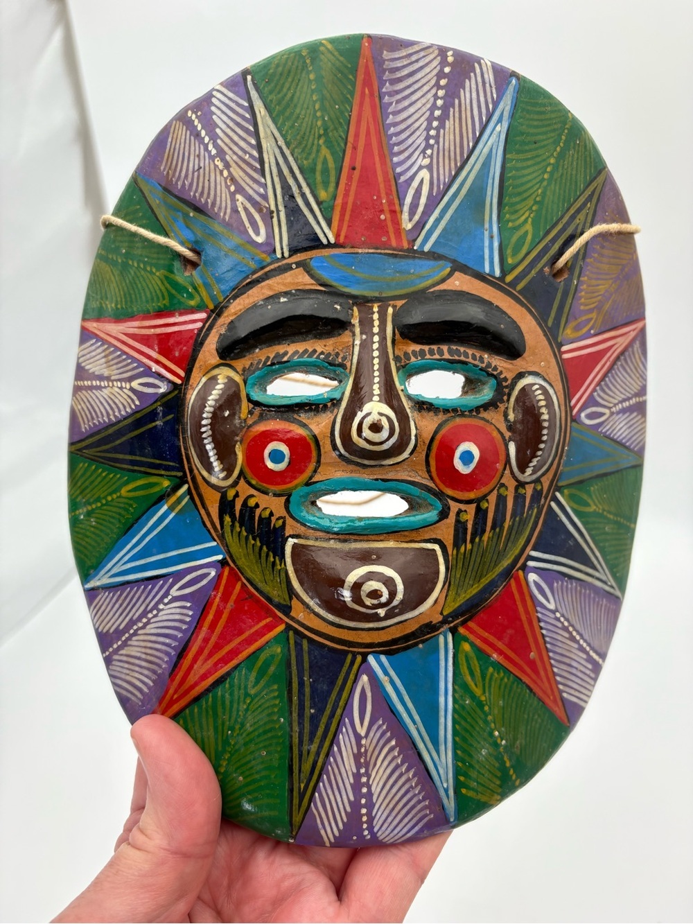 Vintage Mexican Folk Art Sun Decorative Mask Wall Art - Picture 11 of 16
